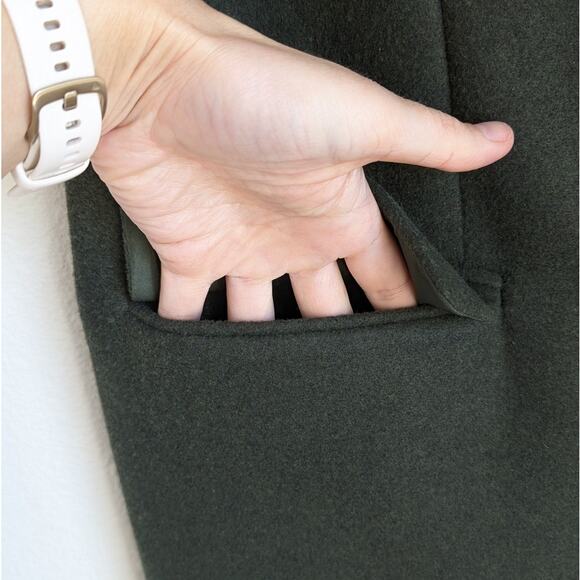 Zara Green Oversized Velvet Double-Breasted Vest Sleeveless Jacket, size S - Picture 5 of 10